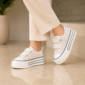 Baskets Femme à Plateforme Pailletées – Collection 2026