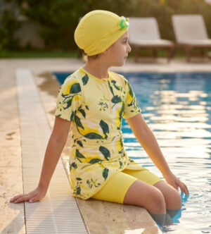Maillot de Bain Fille Anti-UV Motif Citrons