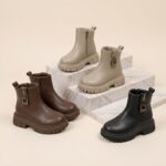 Bottines Fille à Semelle Crantée – Zip Latéral & Boucle Métal | Du 24 au 35