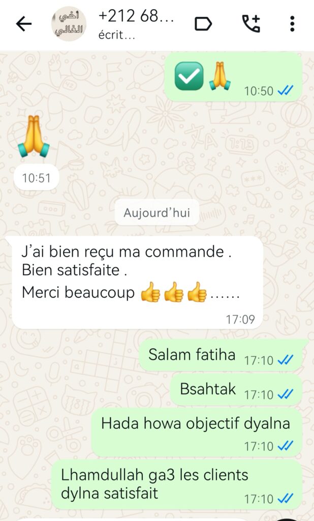 Capture d’avis client WhatsApp