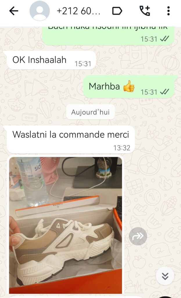 Capture d’avis client WhatsApp
