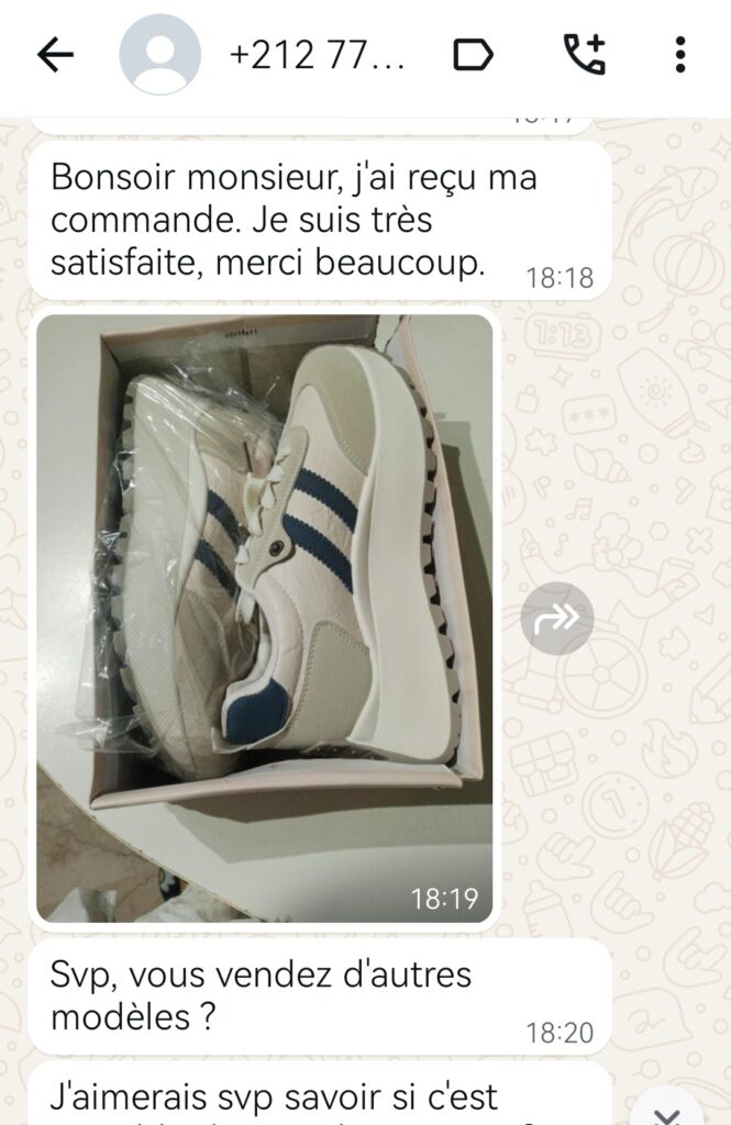 Capture d’avis client WhatsApp